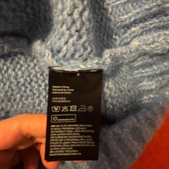 H&M blue oversized long alpaca wool blend cable-knit chunky sweater tunic NWT - Picture 10 of 11